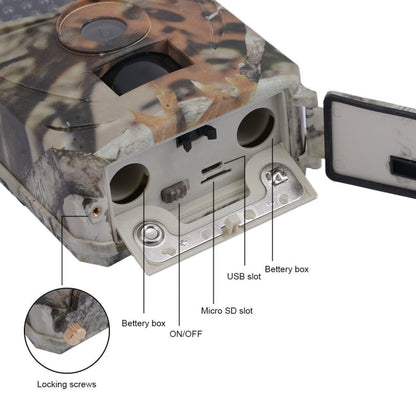 PR-100 1MP IP54 Telecamera da caccia di sicurezza per visione notturna IR impermeabile, programma Sunplus 1628, grandangolo da 120 gradi, angolo di rilevamento PIR da 100 gradi, PR100