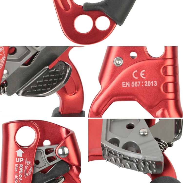 XINDA TP-8606 Pinza per corda portatile anticaduta per lavoro aereo su roccia all'aperto per corda da 8-12 mm di diametro sinistra, Left