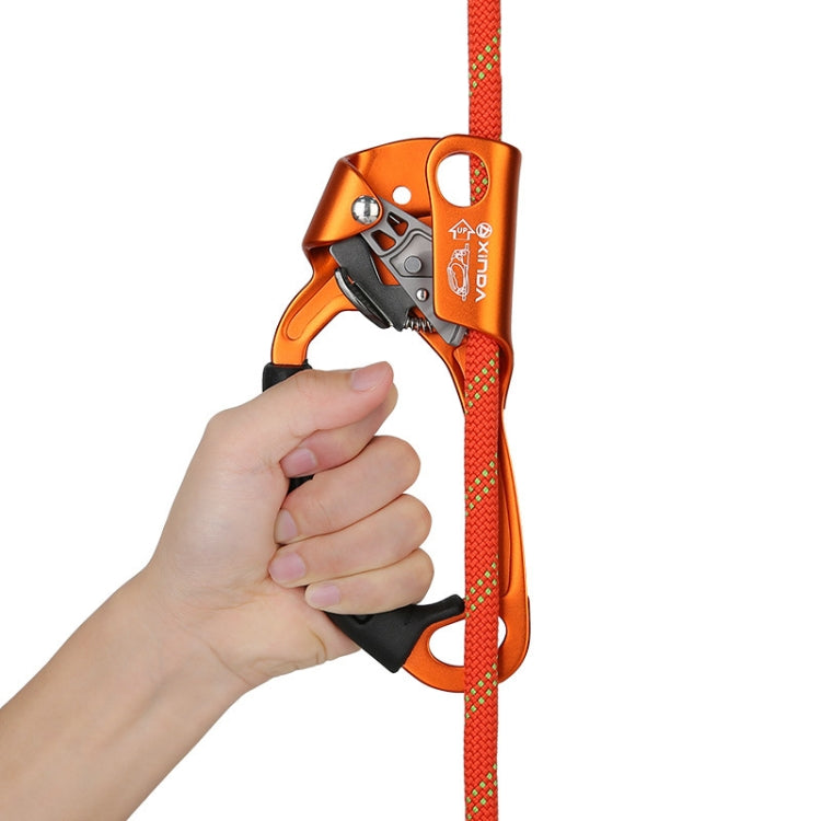 XINDA TP-8606 Pinza per corda portatile anticaduta per lavoro aereo su roccia all'aperto per corda da 8-12 mm di diametro sinistra, Left
