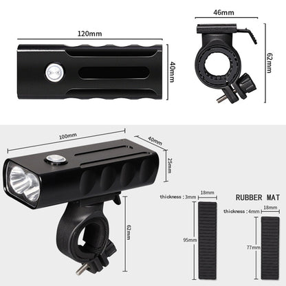 Luce a led per manubrio anteriore con ricarica USB BX2 (3 ore, lampada T6 + gemma), 3 Hours, T6+Gem Lamp