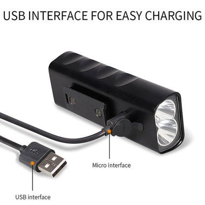 Luce a LED per manubrio anteriore con ricarica USB BX2 (3 ore, lampada T6 + A02), 3 Hours, T6+A02 Lamp