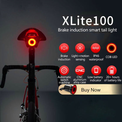 XLITE100- ETA100 IPX-6 Fanale posteriore con sensore intelligente ricaricabile tramite USB rimovibile, Common Style
