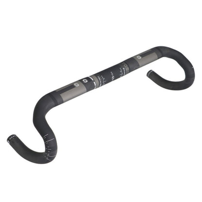 TOSEEK Maniglia per linea esterna con scanalatura per manubrio piegata per bici da strada in fibra di carbonio completa, dimensioni: 440 mm (UD nero), 440mm