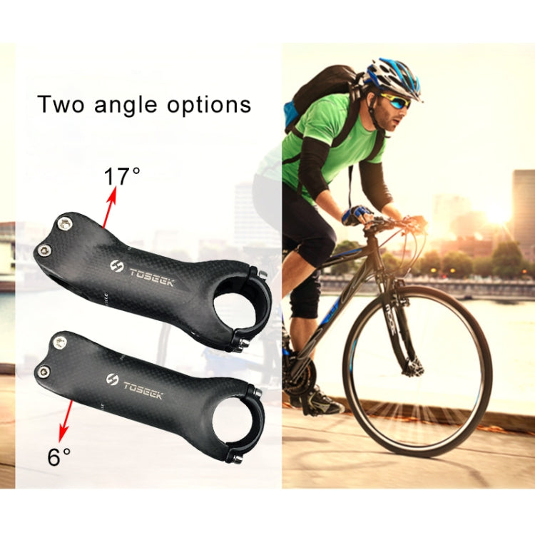 TOSEEK Rubinetto riser per manubrio ultraleggero interamente in fibra di carbonio 3KUD Texture Road Mountain Bike, dimensioni: 17 gradi, 130 mm (opaco), 17 Degree, 130mm