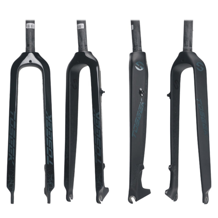 TOSEEK Ultra leggero 27,5 pollici 405 mm Mountain Bike Forcella anteriore in carbonio pieno Freno a disco con tubo sterzo dritto, 27.5 Inch 405mm