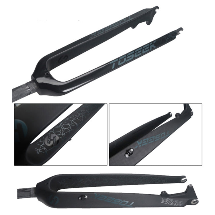 TOSEEK Ultra leggero 29 pollici 435 mm Mountain Bike Forcella anteriore in carbonio pieno Freno a disco con tubo sterzo dritto, 29 Inch 435mm
