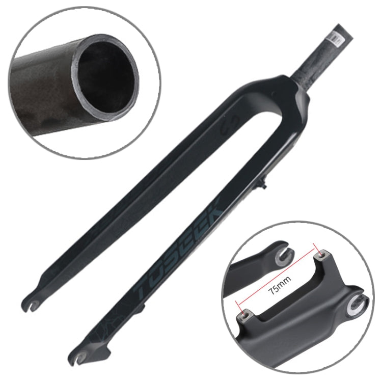 TOSEEK Ultra leggero 29 pollici 435 mm Mountain Bike Forcella anteriore in carbonio pieno Freno a disco con tubo sterzo dritto, 29 Inch 435mm