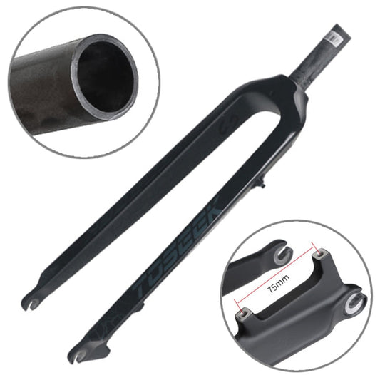 TOSEEK Ultra leggero 29 pollici 435 mm Mountain Bike Forcella anteriore in carbonio pieno Freno a disco con tubo sterzo dritto, 29 Inch 435mm