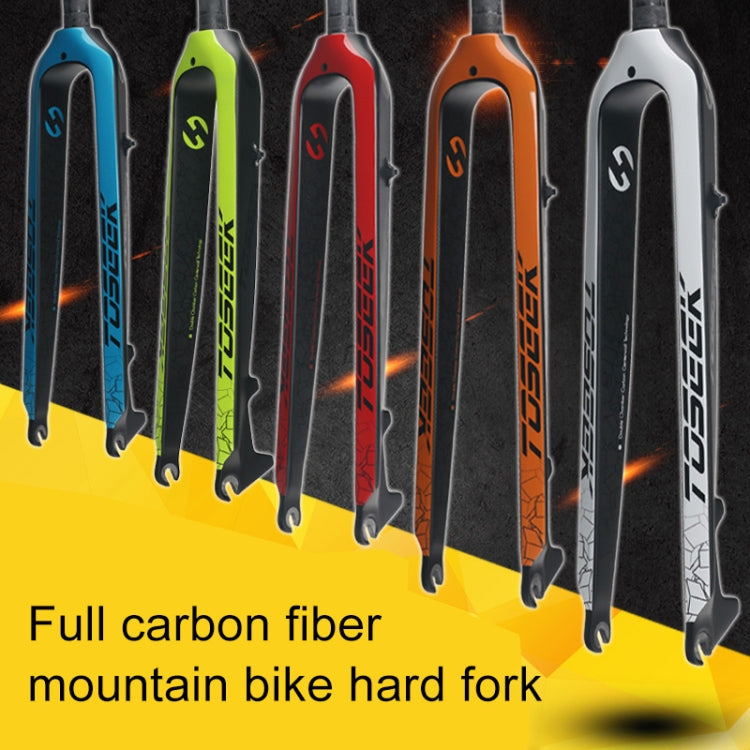 TOSEEK Ultra leggero 29 pollici 435 mm Mountain Bike Forcella anteriore in carbonio pieno Freno a disco con tubo sterzo dritto, 29 Inch 435mm
