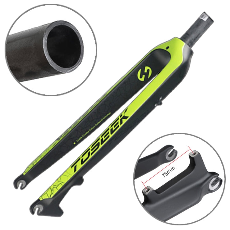 TOSEEK Ultra leggero 29 pollici 435 mm Mountain Bike Forcella anteriore in carbonio pieno Freno a disco con tubo sterzo dritto, 29 Inch 435mm