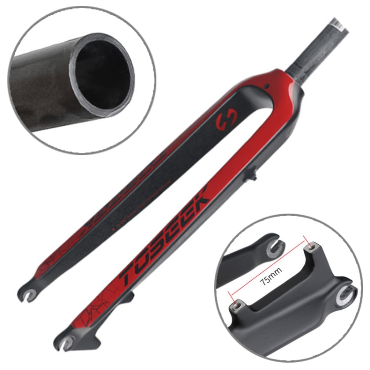 TOSEEK Ultra leggero 29 pollici 435 mm Mountain Bike Forcella anteriore in carbonio pieno Freno a disco con tubo sterzo dritto, 29 Inch 435mm