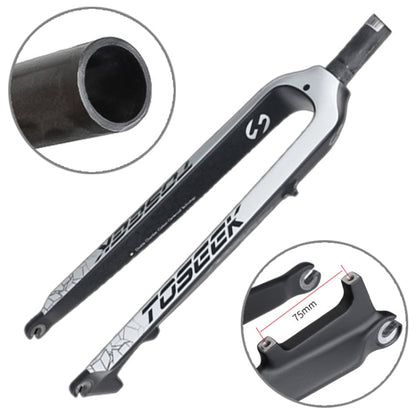 TOSEEK Ultra leggero 29 pollici 435 mm Mountain Bike Forcella anteriore in carbonio pieno Freno a disco con tubo sterzo dritto, 29 Inch 435mm