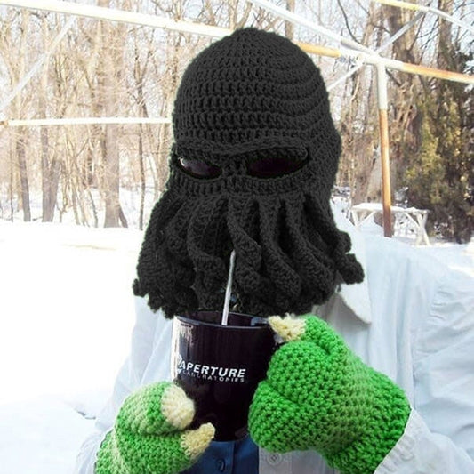 berretto-unisex-in-maglia-con-tentacoli-di-polpo-cappello-invernale - immagine 1