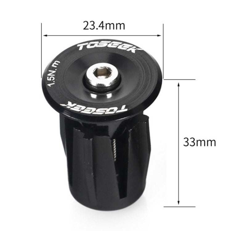 TOSEEK 1 paio di manopole per manubrio per mountain bike, tappi per estremità, tappi per estremità della barra per bicicletta in lega di alluminio, 17.6-21.8mm Grey, 17.6-21.8mm Gold, 17.6-21.8mm Blue, 17.6-21.8mm Purple, 17.6-21.8mm Red