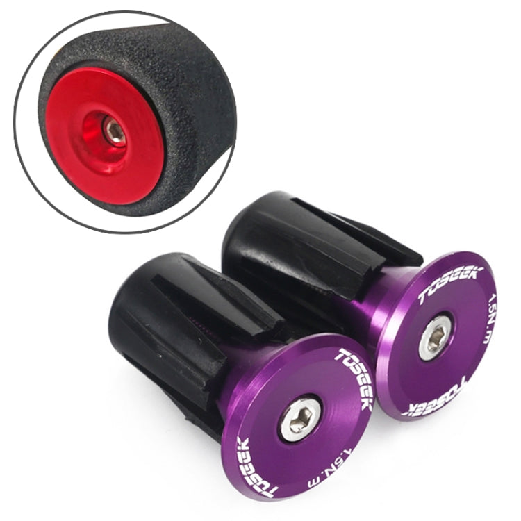 TOSEEK 1 paio di manopole per manubrio per mountain bike, tappi per estremità, tappi per estremità della barra per bicicletta in lega di alluminio, 17.6-21.8mm Grey, 17.6-21.8mm Gold, 17.6-21.8mm Blue, 17.6-21.8mm Purple, 17.6-21.8mm Red