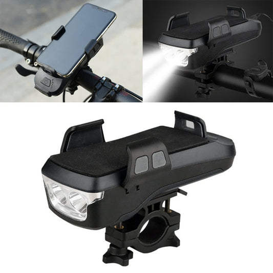 Multifunzione 4 in 1 Porta telefono Campanello per bicicletta Power Bank Torcia per lampada da ciclismo, 4 in 1 Phone Holder
