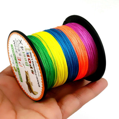 HENGJIA Colorato 5.0# 0.37mm 50LB 22.6kg Tensione 300m Extra Forte 4 Parti Treccia PE Lenza da pesca Linea da aquilone, 5.0# 0.37mm 50LB