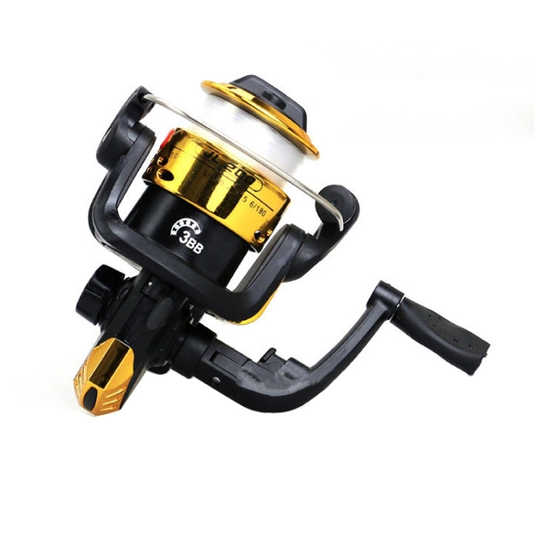 JL200 Placcatura in plastica 3 cuscinetti a sfera Maniglia Mulinello da pesca con linee trasparenti, JL200