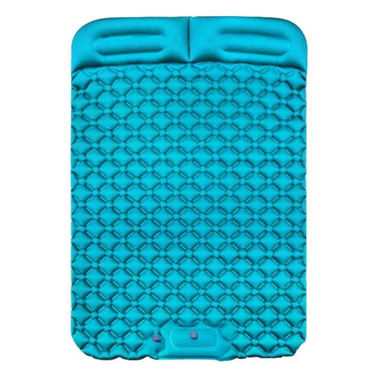 Letto matrimoniale gonfiabile portatile in TPU con cuscino gonfiabile automatico a gradino da campeggio all'aperto, dimensioni: 195 x 119 x 16 cm, Foot-step Dark Blue, Foot-step Orange, Foot-step Emerald, Foot-step Peacock Blue