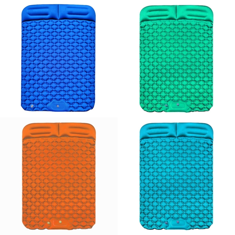 Letto matrimoniale gonfiabile portatile in TPU con cuscino gonfiabile automatico a gradino da campeggio all'aperto, dimensioni: 195 x 119 x 16 cm, Foot-step Dark Blue, Foot-step Orange, Foot-step Emerald, Foot-step Peacock Blue