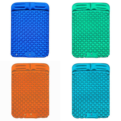 Letto matrimoniale gonfiabile portatile in TPU con cuscino gonfiabile automatico a gradino da campeggio all'aperto, dimensioni: 195 x 119 x 16 cm, Foot-step Dark Blue, Foot-step Orange, Foot-step Emerald, Foot-step Peacock Blue