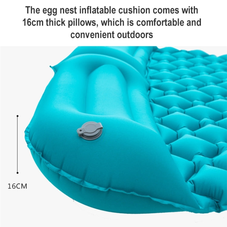 Letto matrimoniale gonfiabile portatile in TPU con cuscino gonfiabile automatico a gradino da campeggio all'aperto, dimensioni: 195 x 119 x 16 cm, Foot-step Dark Blue, Foot-step Orange, Foot-step Emerald, Foot-step Peacock Blue