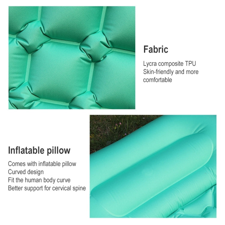 Letto matrimoniale gonfiabile portatile in TPU con cuscino gonfiabile automatico a gradino da campeggio all'aperto, dimensioni: 195 x 119 x 16 cm, Foot-step Dark Blue, Foot-step Orange, Foot-step Emerald, Foot-step Peacock Blue