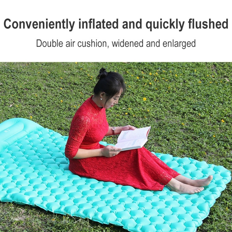 Letto matrimoniale gonfiabile portatile in TPU con cuscino gonfiabile automatico a gradino da campeggio all'aperto, dimensioni: 195 x 119 x 16 cm, Foot-step Dark Blue, Foot-step Orange, Foot-step Emerald, Foot-step Peacock Blue