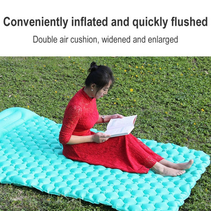 Letto matrimoniale gonfiabile portatile in TPU con cuscino gonfiabile automatico a gradino da campeggio all'aperto, dimensioni: 195 x 119 x 16 cm, Foot-step Dark Blue, Foot-step Orange, Foot-step Emerald, Foot-step Peacock Blue