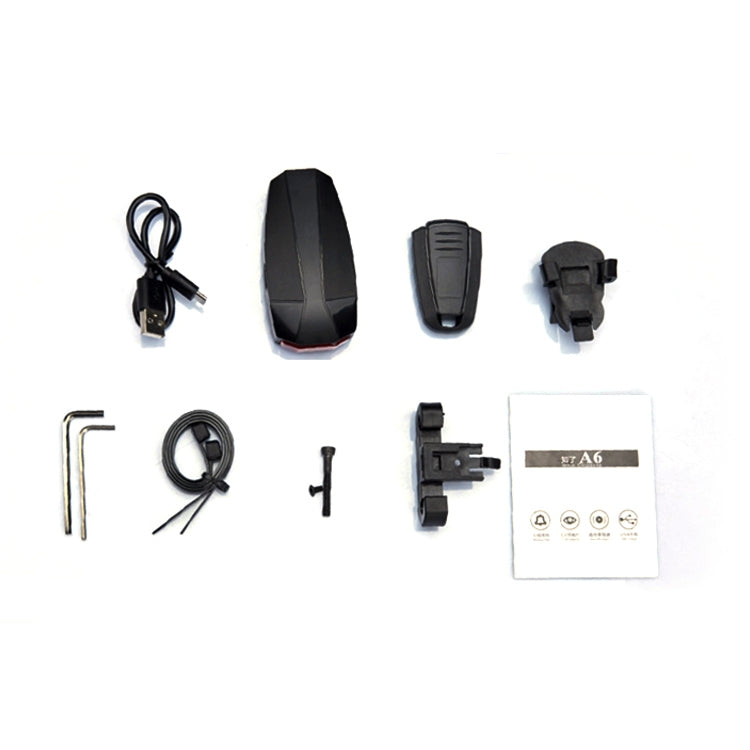 antusi-a6-sorgente-luminosa-cob-di-ricarica-usb-smart-cycling-bike-avviso-allarme-fanale-posteriore-con-telecomando-a6 - immagine 6