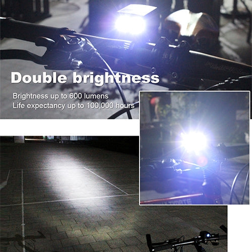 Y15 2 x CREE XPG2 500LM USB Ricarica LED Lampada frontale per bici con 5 modalità, Y15