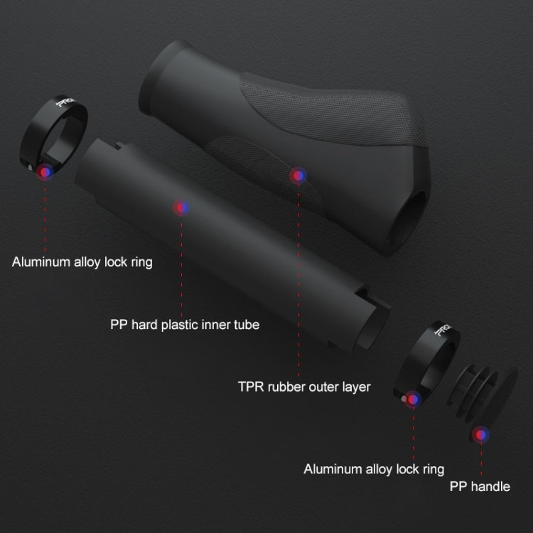 PROMEND GR-506 1 paio di coperture ergonomiche in gomma per impugnature per bicicletta (130mm+130mm), GR-506 130mm+130mm