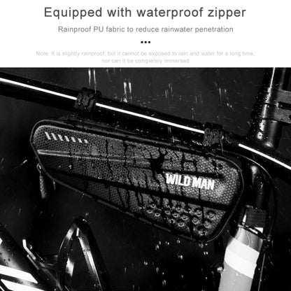 WILD MAN ES4 1.2L Borse da bicicletta rigide Borsa da telaio per bicicletta da strada antipioggia Borsa triangolare, ES4 (Black)