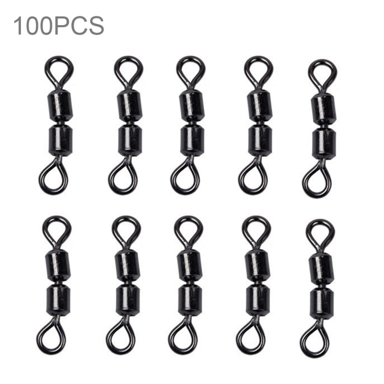 connettori-a-doppio-anello-con-girelle-rotanti-per-pesca-100-pezzi - immagine 1