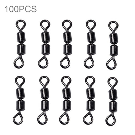 connettori-a-doppio-anello-con-girelle-rotanti-per-pesca-100-pezzi - immagine 1