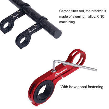 Staffa per torcia elettrica con telaio di estensione per manubrio in fibra di carbonio per bicicletta da montagna HLD-208, Carbon Fiber Black, Carbon Fiber Blue, Carbon Fiber Red
