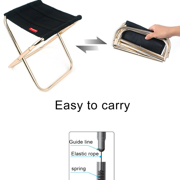 Sgabello pieghevole per barbecue da pesca portatile in lega di alluminio CLS, dimensioni: 24,8 * 22,5 * 27 cm, CLS Folding Stool(Black)