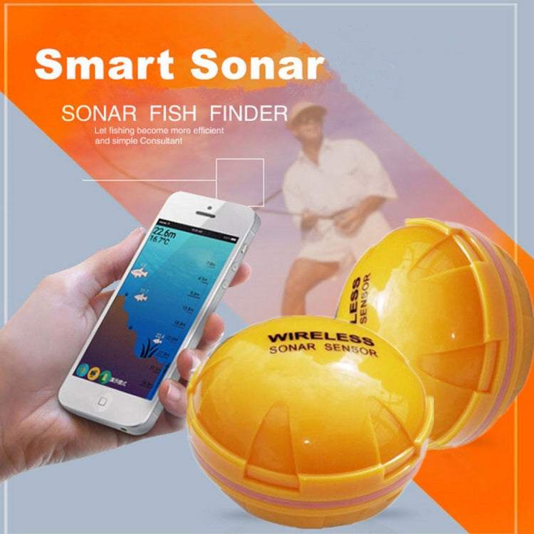 Rilevatore di pesci Bluetooth Sensore sonar 125KHz Localizzatore di profondità 0,6-36 m Allarme per ricerca pesci per telefoni cellulari iOS e Android, Operating Range: 0.6-36m