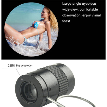 Mini telescopio tascabile in miniatura da 2,5x17,5 mm con fibbia per le dita, 2.5x17.5 Black, 2.5x17.5 Gold