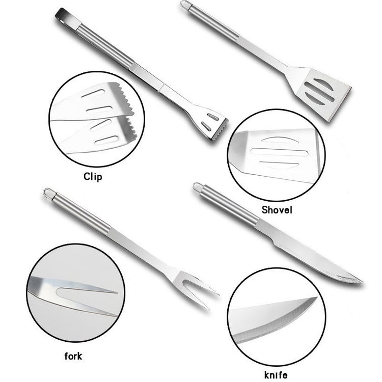 Set di stoviglie da esterno 10 in 1 Set di stoviglie da barbecue da campeggio Set di strumenti da picnic con termometro, 10 in 1, with Thermometer