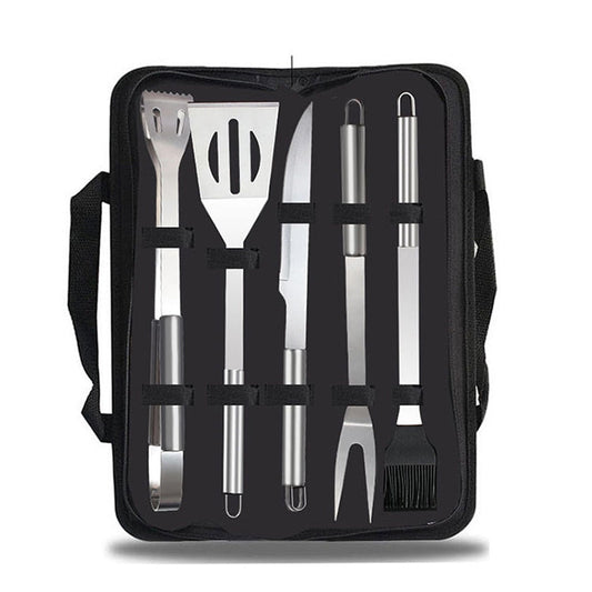 Set di stoviglie da esterno 5 in 1 Set di utensili da picnic per barbecue da campeggio, 5 in 1