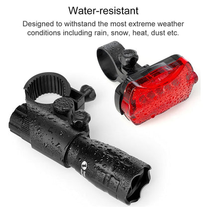 Faro per Mountain Bike 5W Ricaricabile con Zoom - Set di 2 Fari