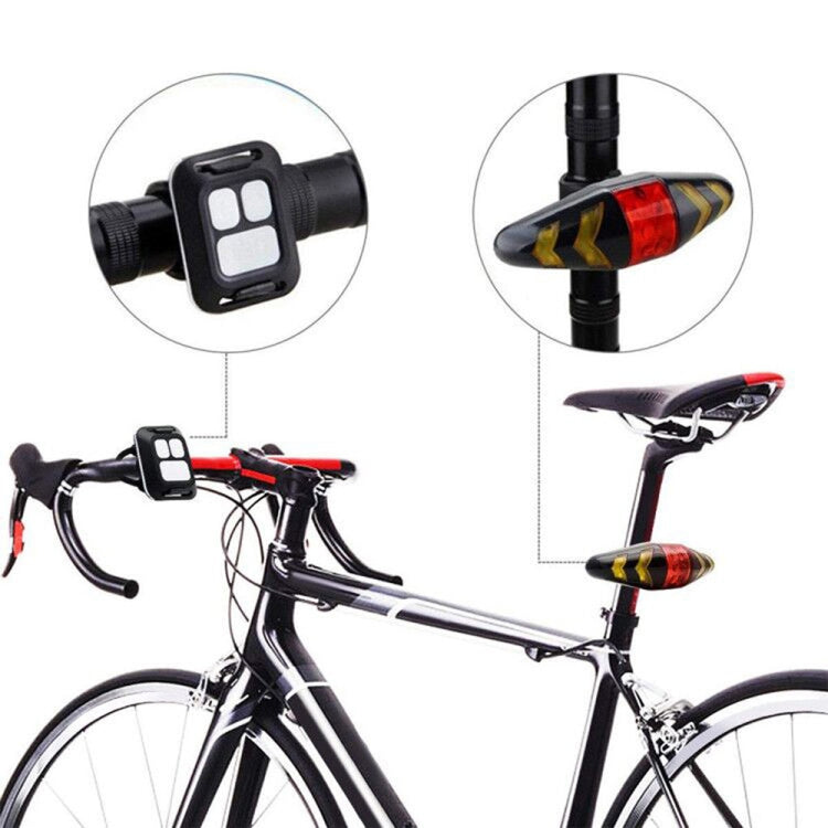 Luce posteriore per bicicletta, telecomando wireless intelligente, indicatore di direzione, USB Rechargeable