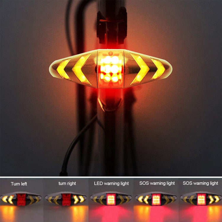Luce posteriore per bicicletta, telecomando wireless intelligente, indicatore di direzione, USB Rechargeable