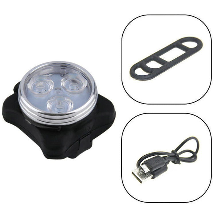 Lampada COB Bead 160LM Luce bianca Ricarica USB Set faro/fanale posteriore per bicicletta impermeabile a quattro velocità, White Light
