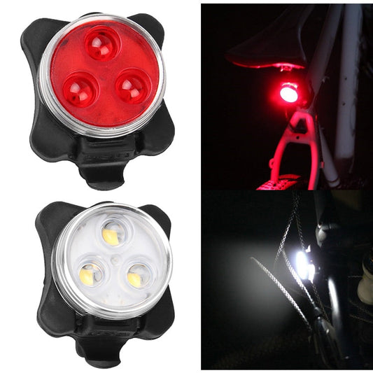 Lampada COB Bead 160LM Ricarica USB Set faro / fanale posteriore impermeabile a quattro velocità per bicicletta, luce rossa + bianca 650MA, Red + White Light