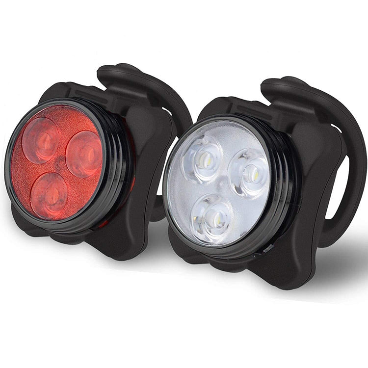 Lampada COB Bead 160LM Ricarica USB Set faro / fanale posteriore impermeabile a quattro velocità per bicicletta, luce rossa + bianca 650MA, Red + White Light