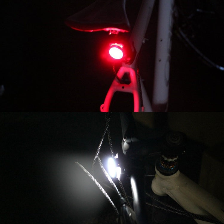 Lampada COB Bead 160LM Ricarica USB Set faro / fanale posteriore impermeabile a quattro velocità per bicicletta, luce rossa + bianca 650MA, Red + White Light
