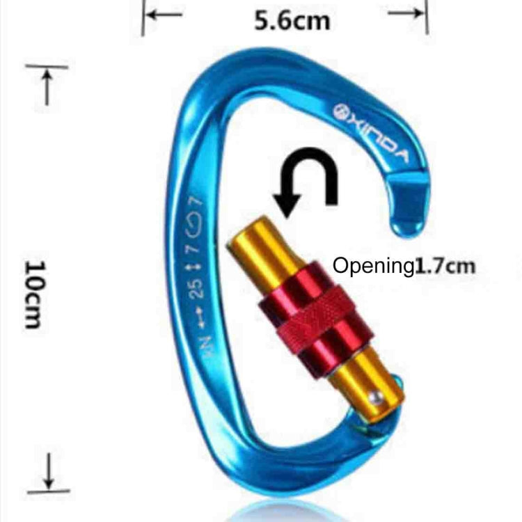 XINDA XD-Q9628 Arrampicata professionale a forma di D Master Lock Moschettone Fibbia di sicurezza Forniture per attrezzature per arrampicata all'aperto, XD-Q9628 (Black), XD-Q9628 (Orange), XD-Q9628 (Blue)