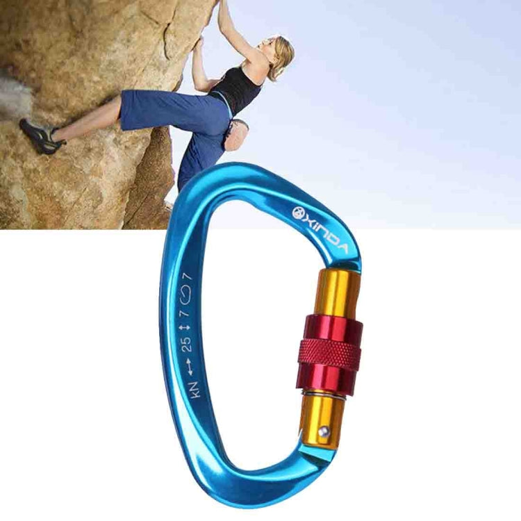 XINDA XD-Q9628 Arrampicata professionale a forma di D Master Lock Moschettone Fibbia di sicurezza Forniture per attrezzature per arrampicata all'aperto, XD-Q9628 (Black), XD-Q9628 (Orange), XD-Q9628 (Blue)